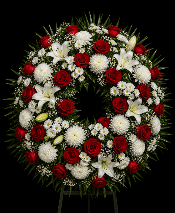 Coronas funerarias en Sevilla con flores frescas